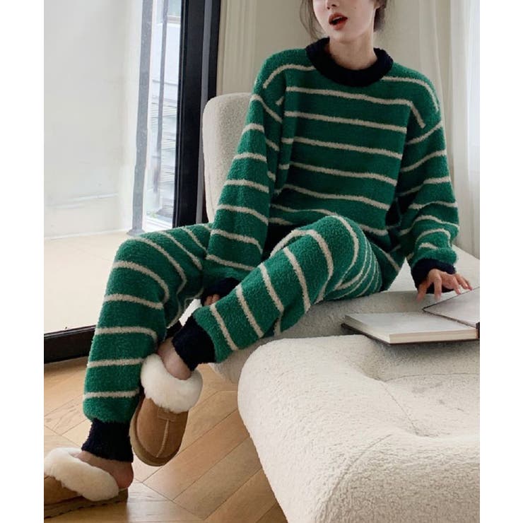 2点セット 秋冬もこもこ長袖＆ロングパンツ 柄ルームウェア【AW】 | aimoha  | 詳細画像4 