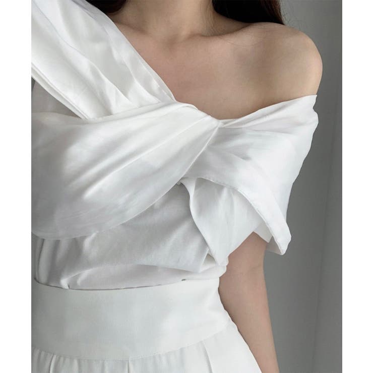 2WAY肩見せクロスデザイン半袖Tシャツ Jasmine Grandiflorum