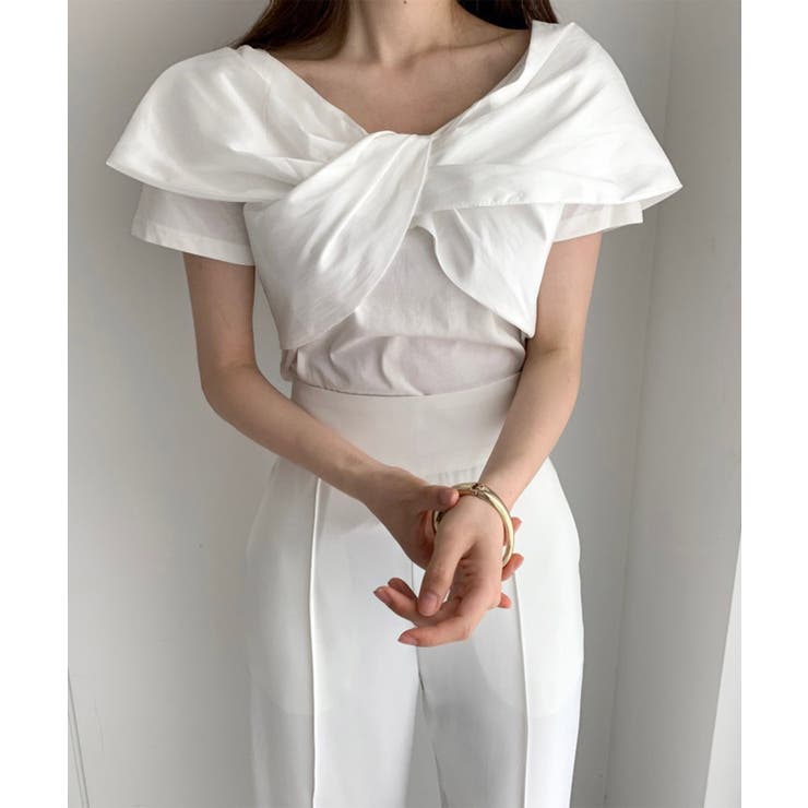 【Jasmine】2WAY肩見せクロスデザイン半袖Ｔシャツ Jasmine Gr… | aimoha  | 詳細画像4 