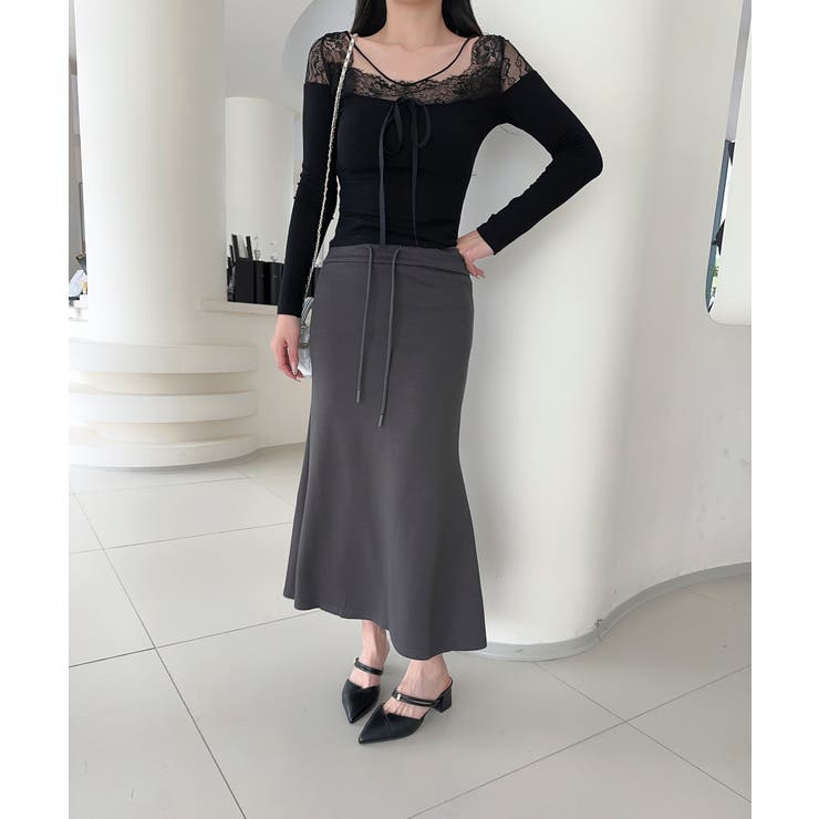 スウェットマーメイドロングスカート Jasmine Grandiflorum | aimoha  | 詳細画像6 