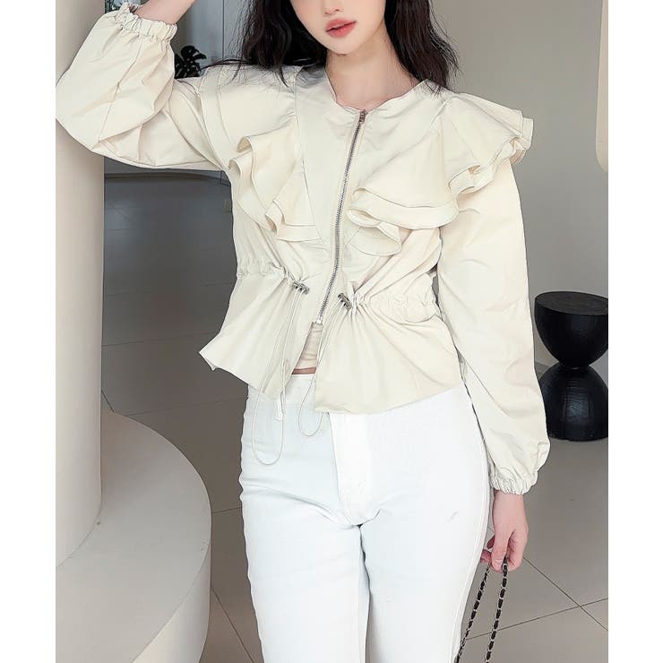 【Jasmine】ダブルラッフルショートブルゾン | aimoha  | 詳細画像14 