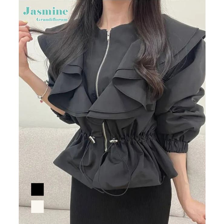 【Jasmine】ダブルラッフルショートブルゾン | aimoha  | 詳細画像1 