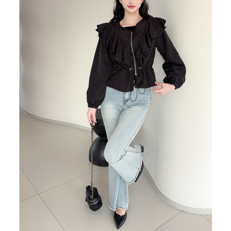 【Jasmine】ダブルラッフルショートブルゾン | aimoha  | 詳細画像10 