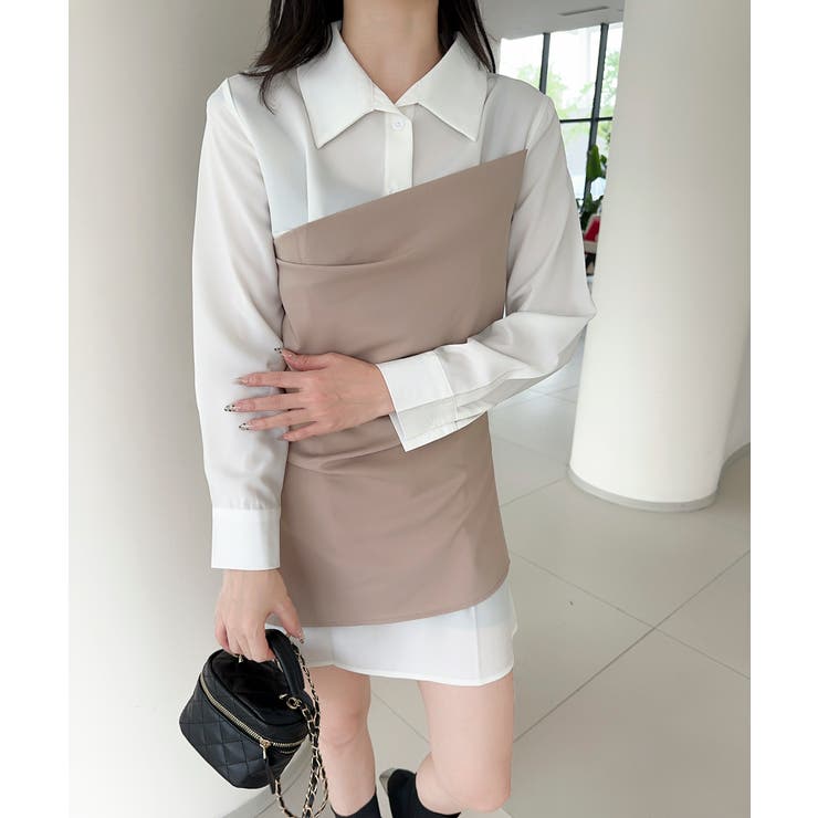 【Jasmine】レイヤード風アシンメトリーワンピース Jasmine Gran… | aimoha  | 詳細画像2 