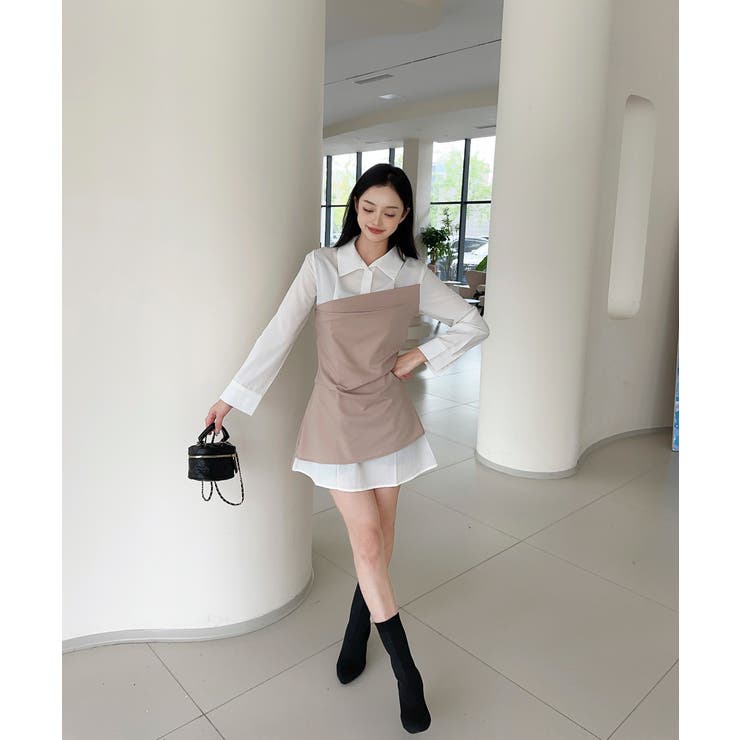 【Jasmine】レイヤード風アシンメトリーワンピース Jasmine Gran… | aimoha  | 詳細画像3 