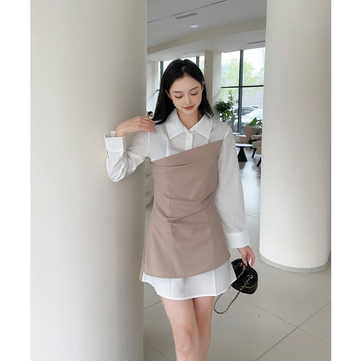 【Jasmine】レイヤード風アシンメトリーワンピース Jasmine Gran… | aimoha  | 詳細画像4 