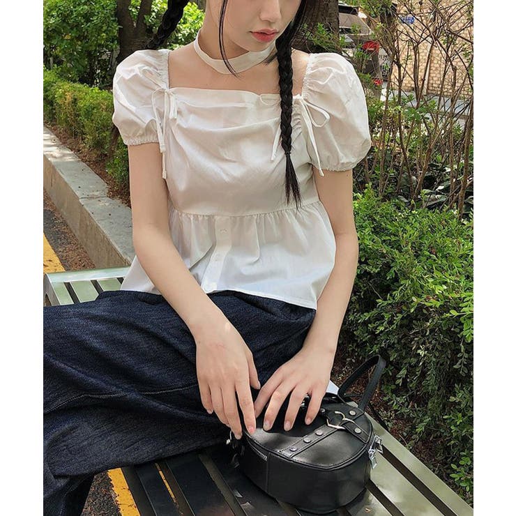 【Jasmine】チョーカーリボンパフブラウス Jasmine Grandifl… | aimoha  | 詳細画像12 
