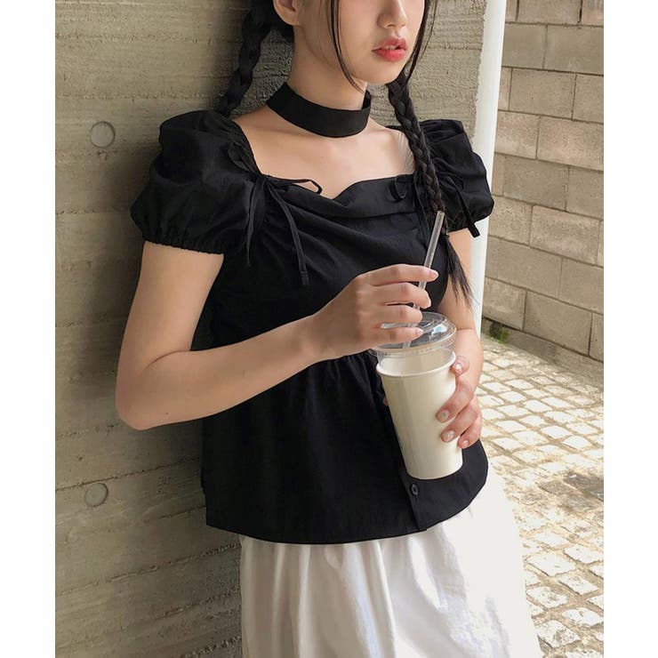 【Jasmine】チョーカーリボンパフブラウス Jasmine Grandifl… | aimoha  | 詳細画像21 