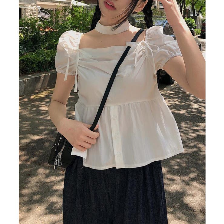 【Jasmine】チョーカーリボンパフブラウス Jasmine Grandifl… | aimoha  | 詳細画像6 