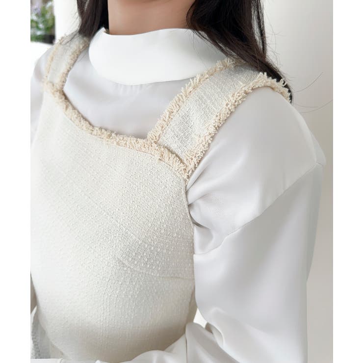 【Jasmine】ツイード調キャミソール＋ロングスカート | aimoha  | 詳細画像10 