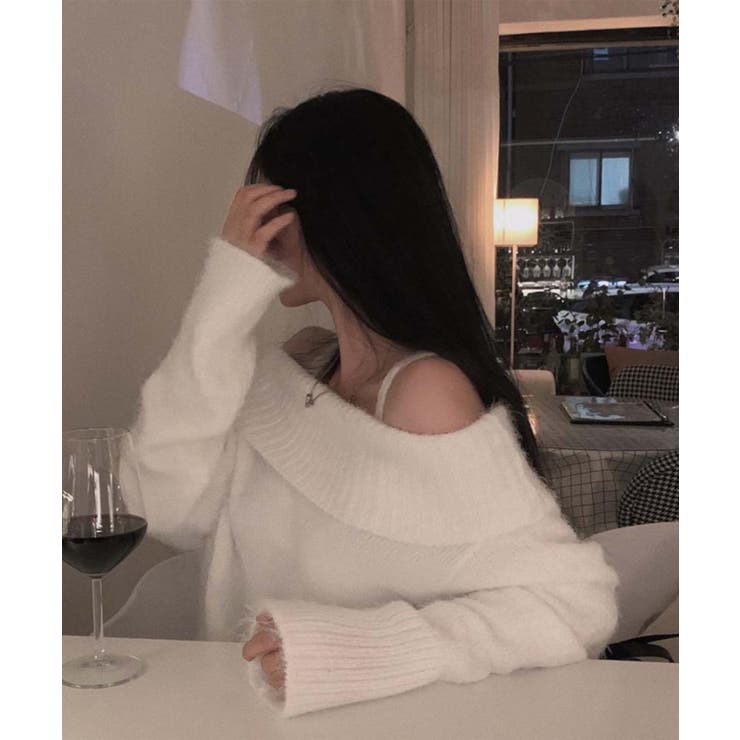 【Jasmine】オフショルダーニットプルオーバー | aimoha  | 詳細画像4 