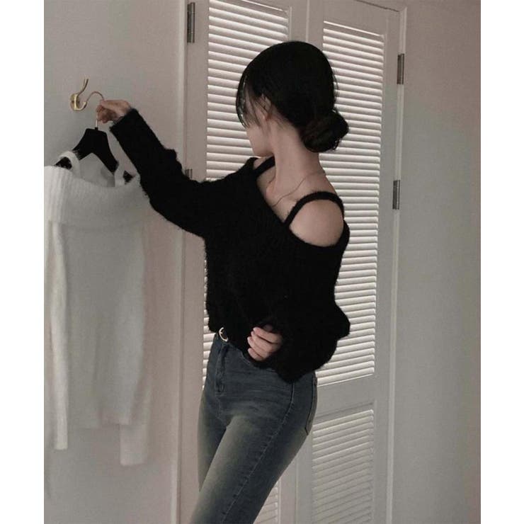 【Jasmine】オフショルダーニットプルオーバー | aimoha  | 詳細画像2 