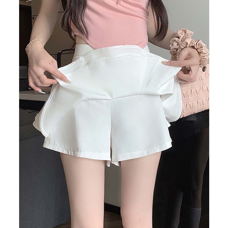 ホワイト | ウエスト切り替えフレアミニスカート Jasmine Grandiflorum | aimoha 