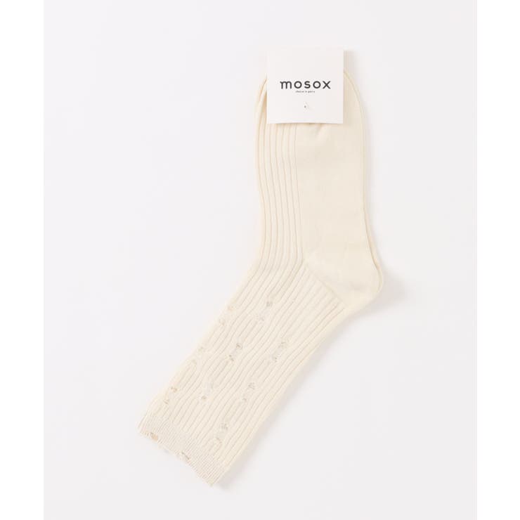 オフホワイト | 【mosox】ダメージ加工ソックス | aimoha 