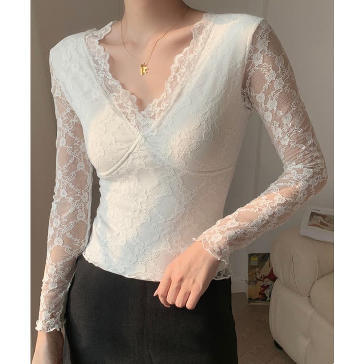 ホワイト | 【Jasmine】レースインナートップスカップ付き Jasmine Grandi… | aimoha 