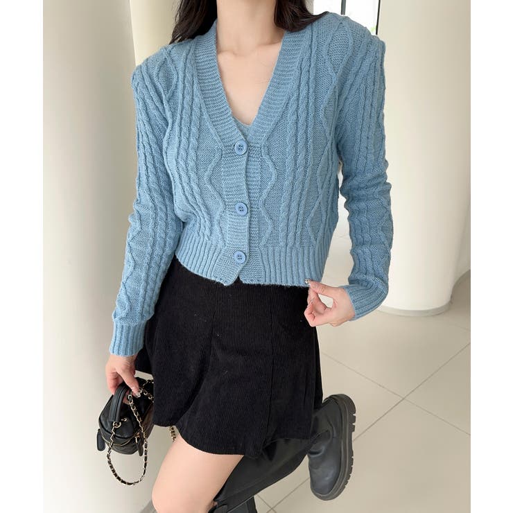 【Jasmine】ケーブル編みニットカーディガン+キャミソール Jasmine … | aimoha  | 詳細画像1 