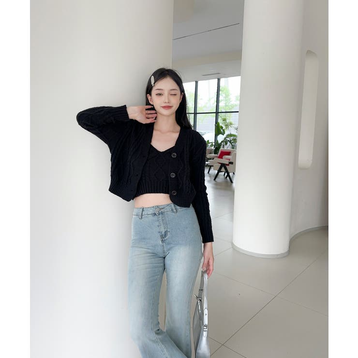 【Jasmine】ケーブル編みニットカーディガン+キャミソール Jasmine … | aimoha  | 詳細画像13 