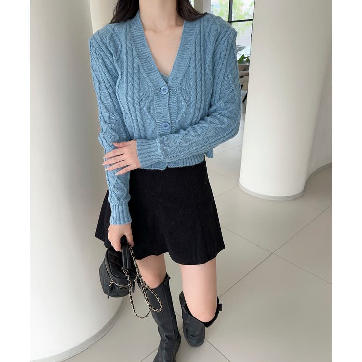 【Jasmine】ケーブル編みニットカーディガン+キャミソール Jasmine … | aimoha  | 詳細画像5 