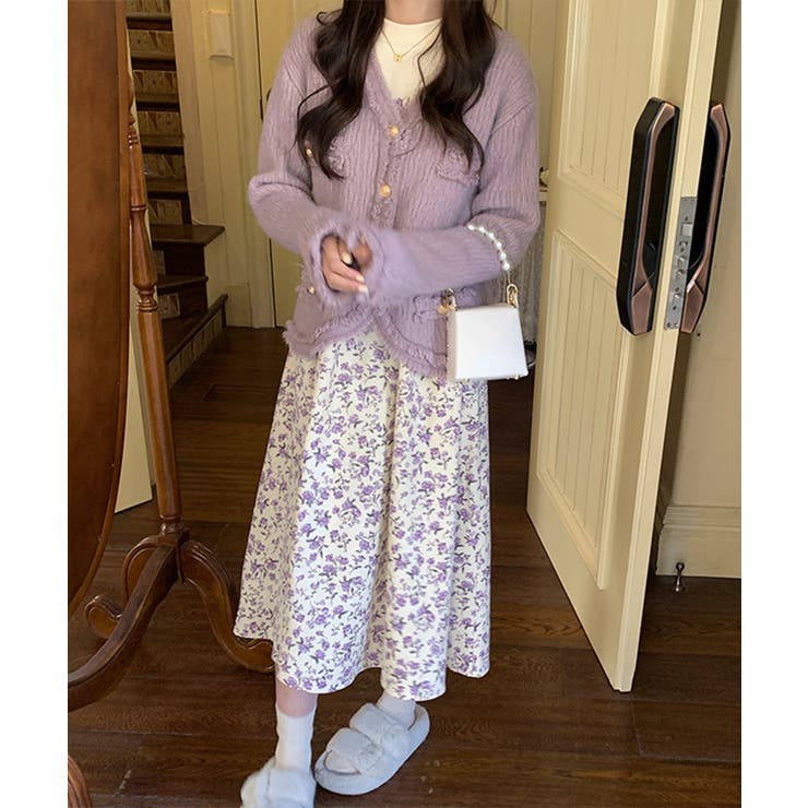 【Jasmine】ツイード風フリンジニットカーディガン Jasmine Gran… | aimoha  | 詳細画像3 