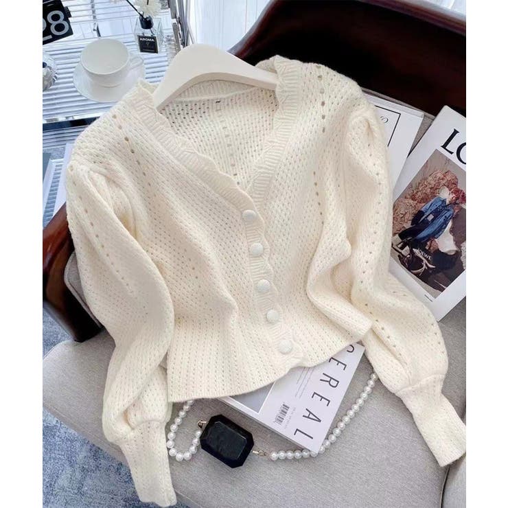 ミニ丈パフカーディガン Jasmine Grandiflorum | aimoha  | 詳細画像10 