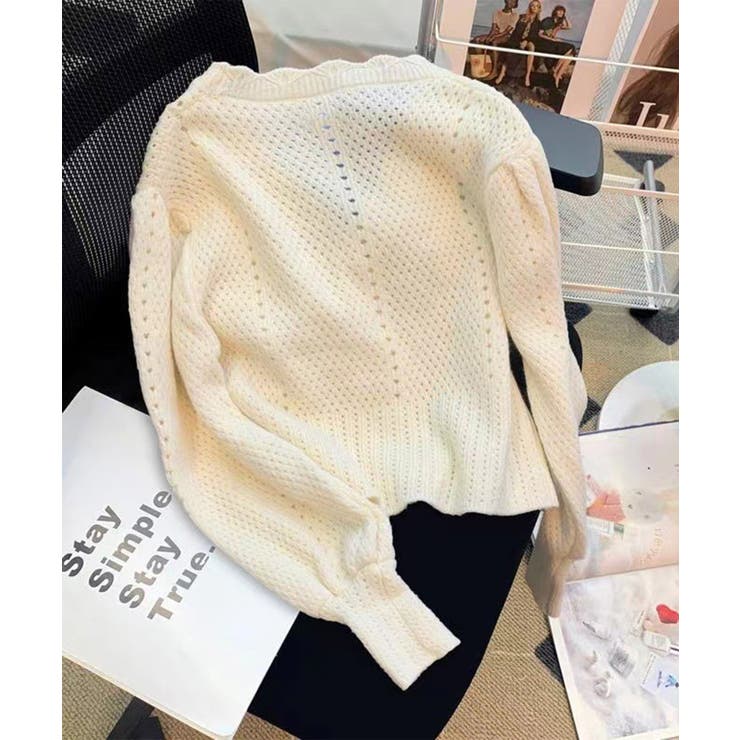 ミニ丈パフカーディガン Jasmine Grandiflorum | aimoha  | 詳細画像11 