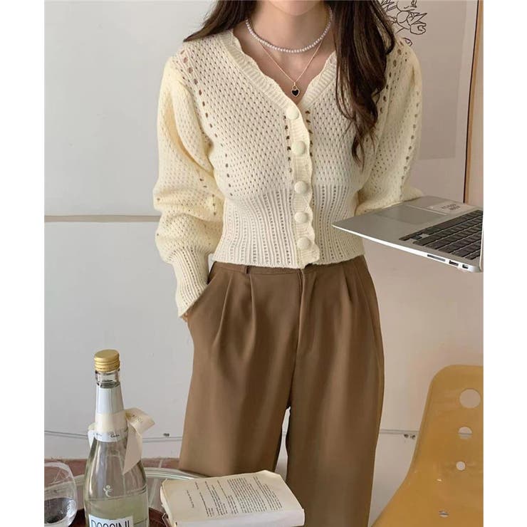 ミニ丈パフカーディガン Jasmine Grandiflorum | aimoha  | 詳細画像14 