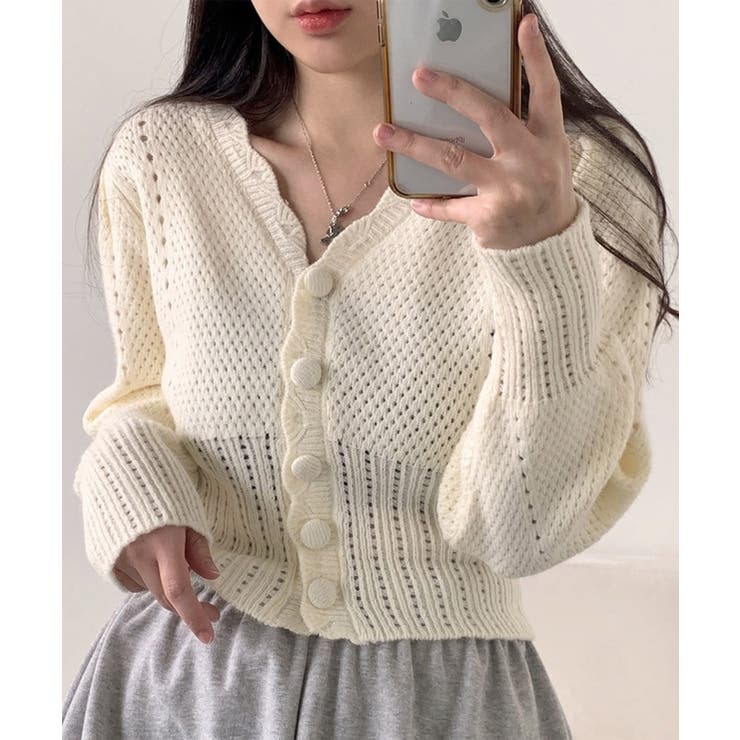 ミニ丈パフカーディガン Jasmine Grandiflorum | aimoha  | 詳細画像15 