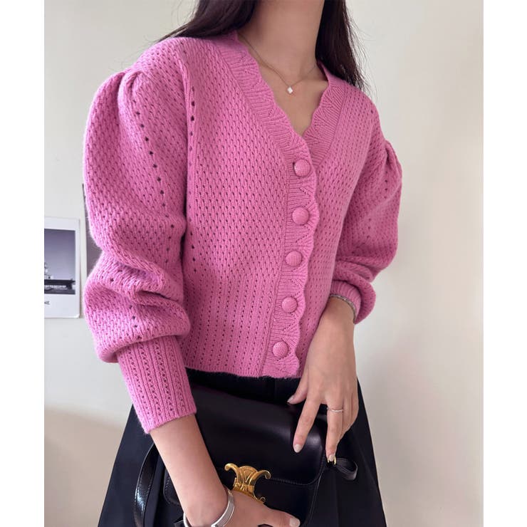 ミニ丈パフカーディガン Jasmine Grandiflorum | aimoha  | 詳細画像2 