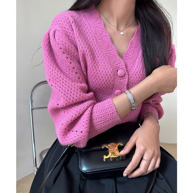 ミニ丈パフカーディガン Jasmine Grandiflorum | aimoha  | 詳細画像3 