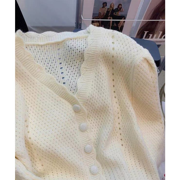 ミニ丈パフカーディガン Jasmine Grandiflorum | aimoha  | 詳細画像8 