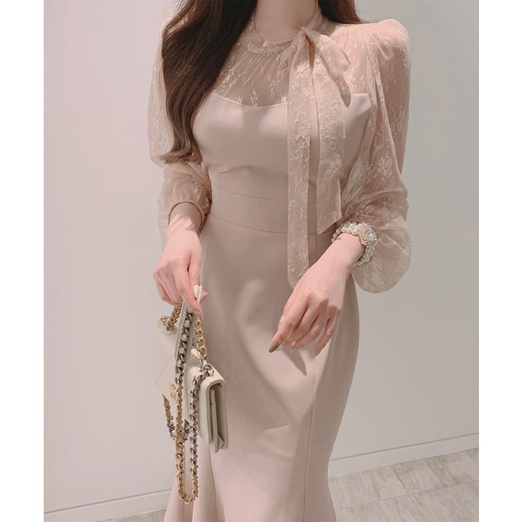 ピンク | 【Jasmine】シアレースマーメイドロングワンピース Jasmine Gran… | aimoha 