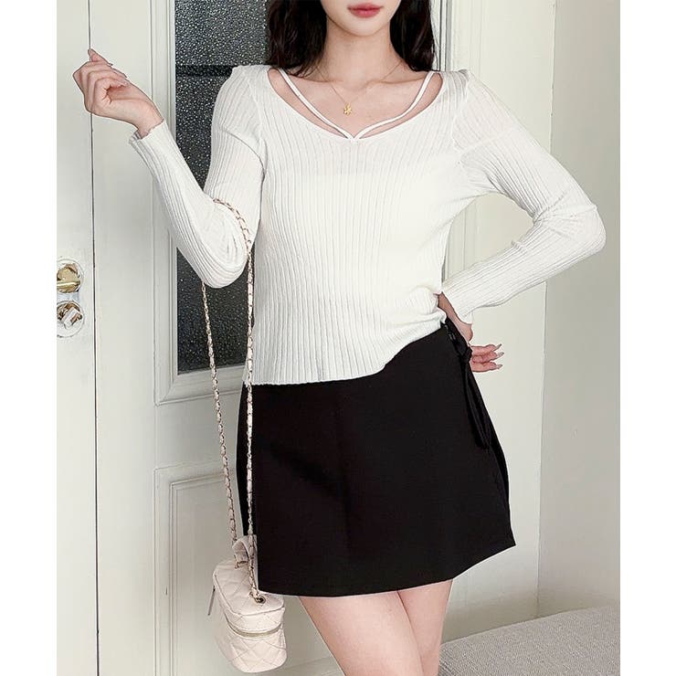 【Jasmine】サイドリボンタイトミニスカート | aimoha  | 詳細画像5 