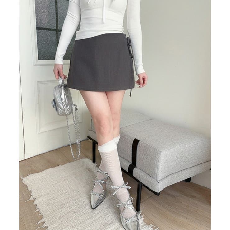 【Jasmine】サイドリボンタイトミニスカート | aimoha  | 詳細画像3 