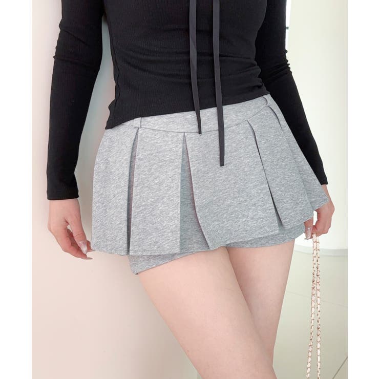 グレー | 【Jasmine】スウェットプリーツミニスカート | aimoha 