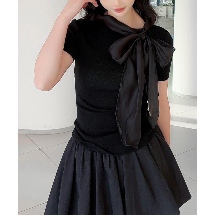 【Jasmine】リボンシアーニットトップス | aimoha  | 詳細画像6 