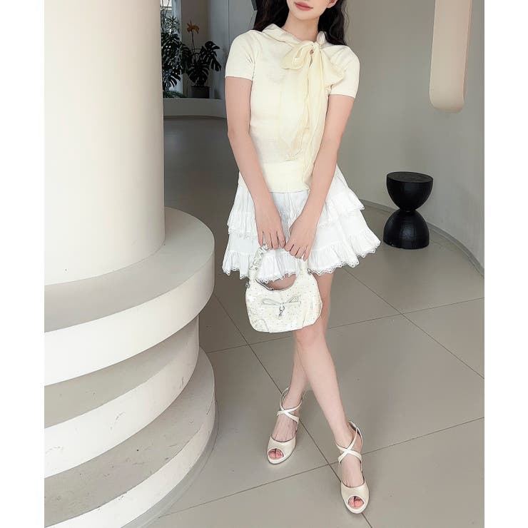 【Jasmine】リボンシアーニットトップス | aimoha  | 詳細画像5 