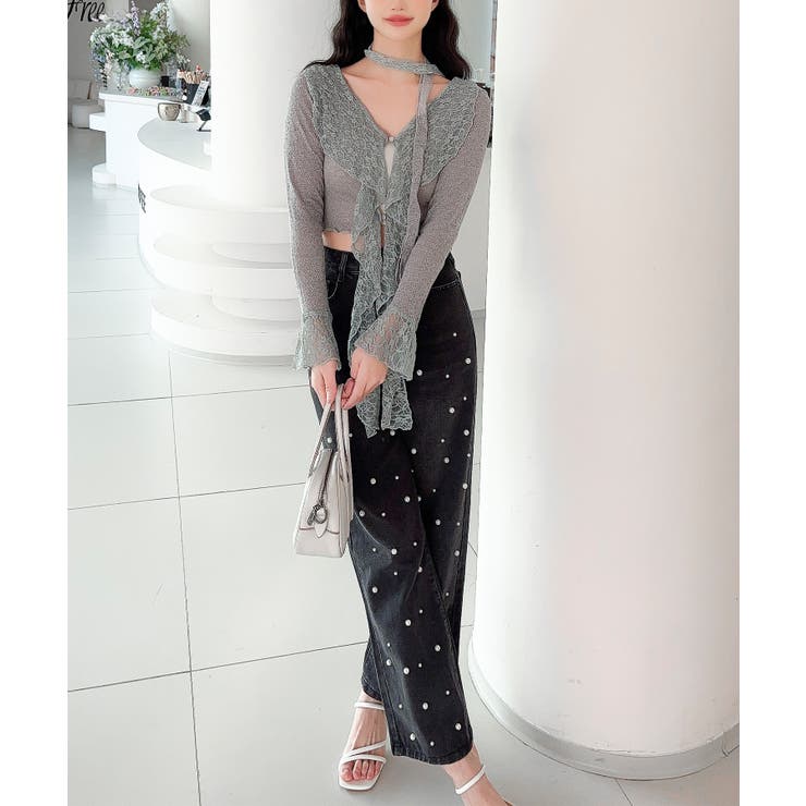 【Jasmine】レースダブルラッフルフリルブラウス | aimoha  | 詳細画像7 