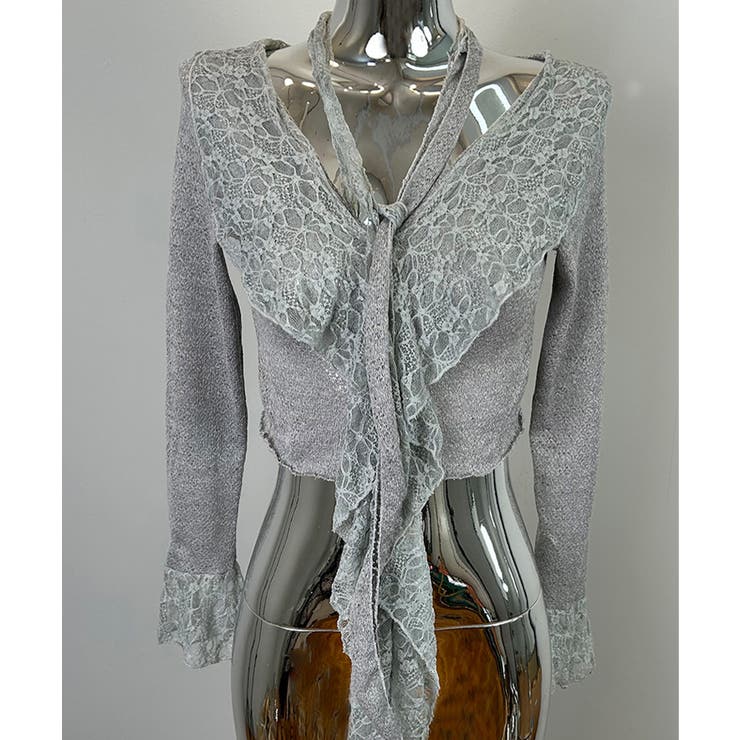 【Jasmine】レースダブルラッフルフリルブラウス | aimoha  | 詳細画像12 