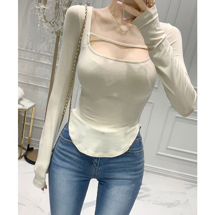 ナローストラップ長袖トップス Jasmine Grandiflorum | aimoha  | 詳細画像10 