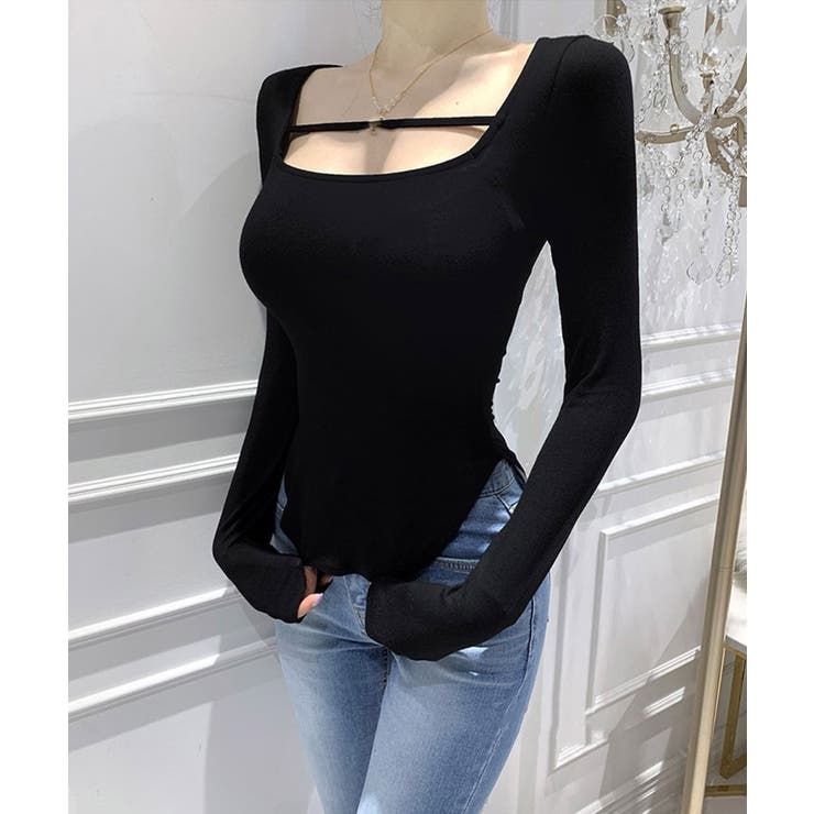 ナローストラップ長袖トップス Jasmine Grandiflorum | aimoha  | 詳細画像13 