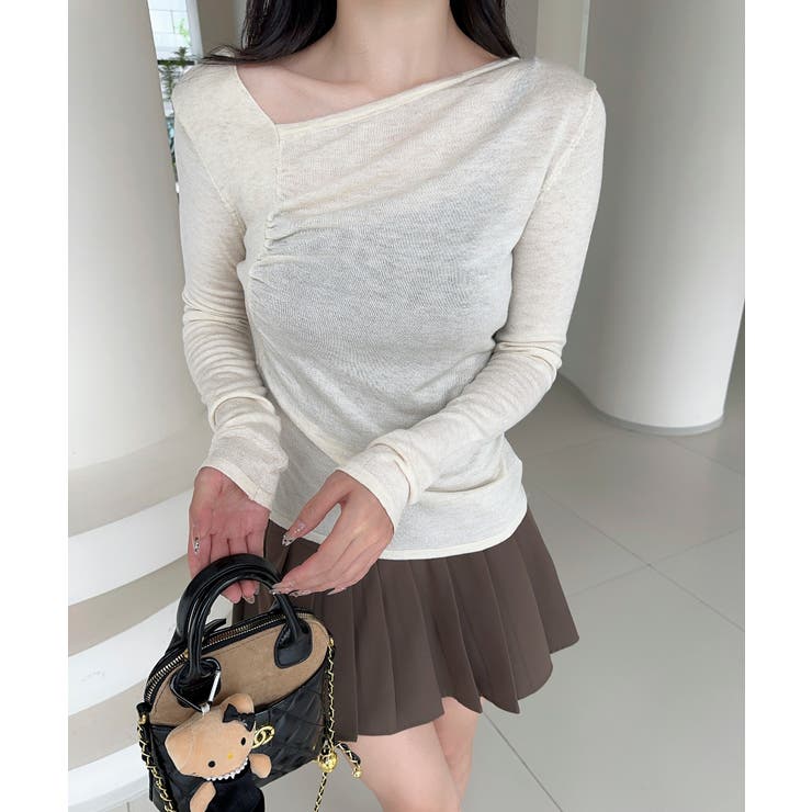 アイボリー | アシンメトリーニットプルオーバー Jasmine Grandiflorum | aimoha 