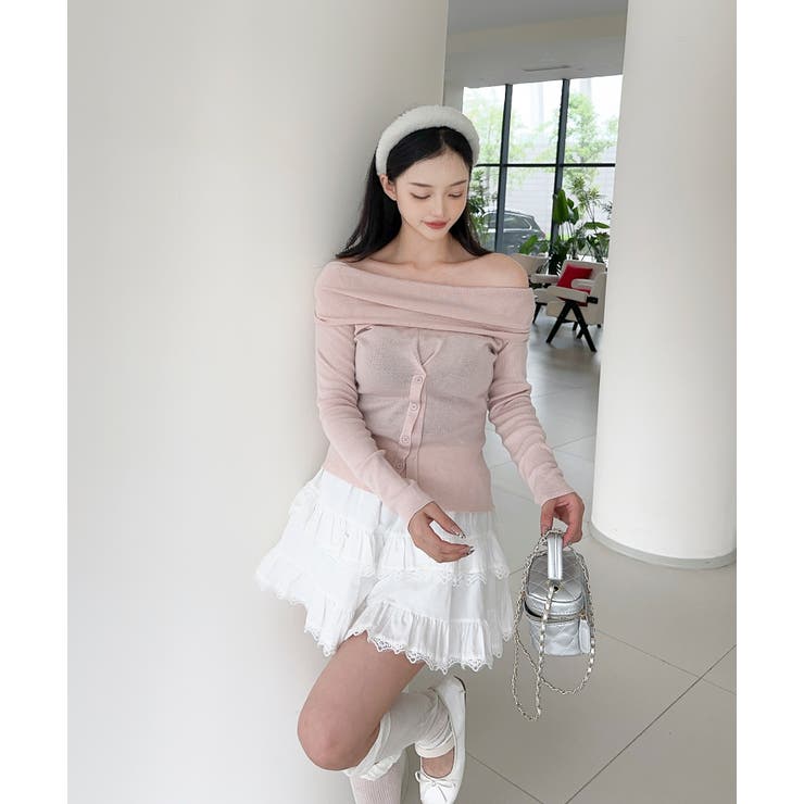 2WAYフロントボタンデザインニットプルオーバー | aimoha  | 詳細画像7 