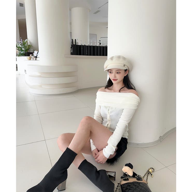 2WAYフロントボタンデザインニットプルオーバー | aimoha  | 詳細画像15 