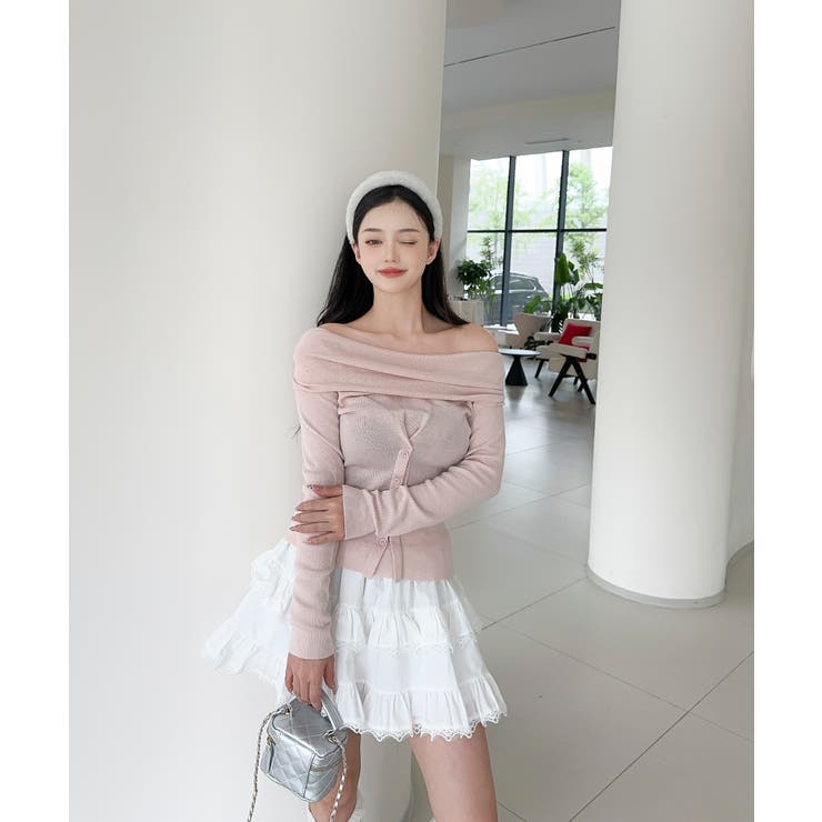 2WAYフロントボタンデザインニットプルオーバー | aimoha  | 詳細画像4 