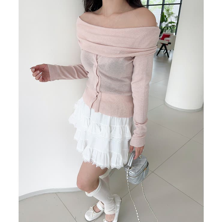 2WAYフロントボタンデザインニットプルオーバー | aimoha  | 詳細画像5 