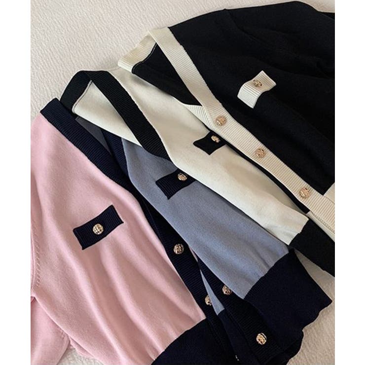 ハーフスリーブバイカラーカーディガン Jasmine Grandiflorum | aimoha  | 詳細画像22 