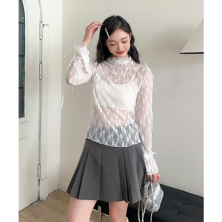 【Jasmine】袖リボンメロウシアーレースインナートップス Jasmine G… | aimoha  | 詳細画像15 