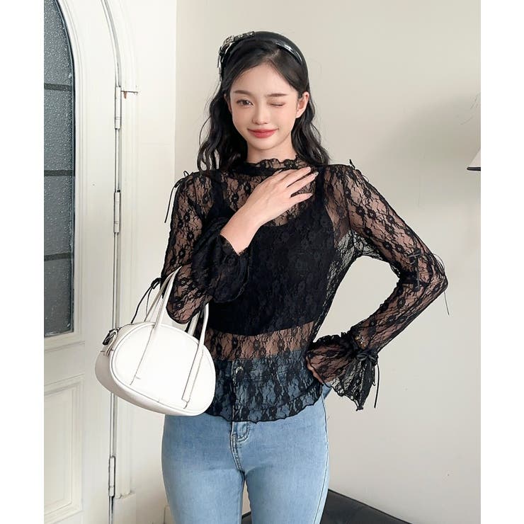 【Jasmine】袖リボンメロウシアーレースインナートップス Jasmine G… | aimoha  | 詳細画像6 