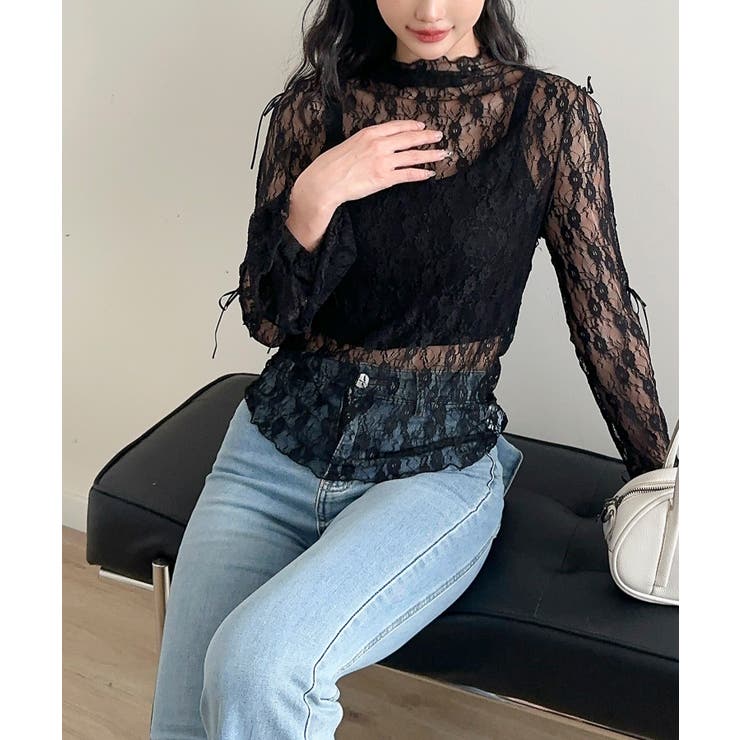 【Jasmine】袖リボンメロウシアーレースインナートップス Jasmine G… | aimoha  | 詳細画像2 