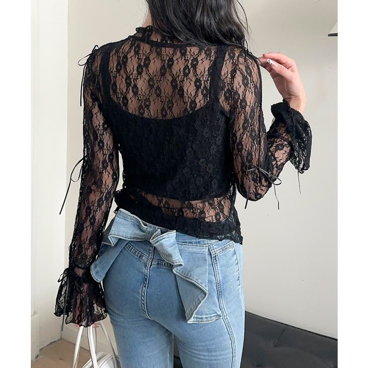 【Jasmine】袖リボンメロウシアーレースインナートップス Jasmine G… | aimoha  | 詳細画像5 